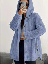 Women’s Button-Down Plush Fleece Hooded Fleece Jacket | Zarnesh